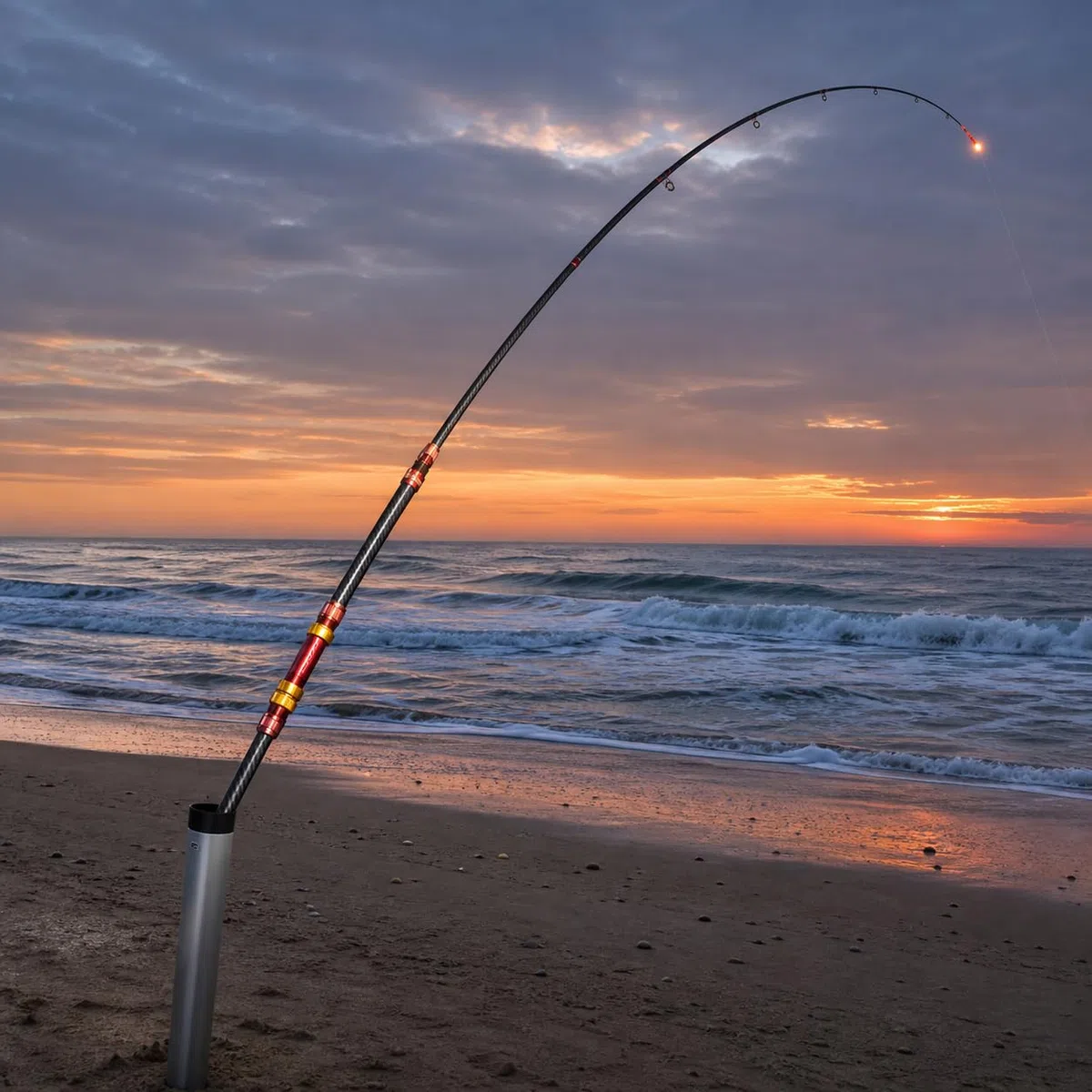 Canna da Pesca Telescopica da Mare | Anelli guida cerci, Set Canna , Sessioni notturne, Per Proprietari di Barche