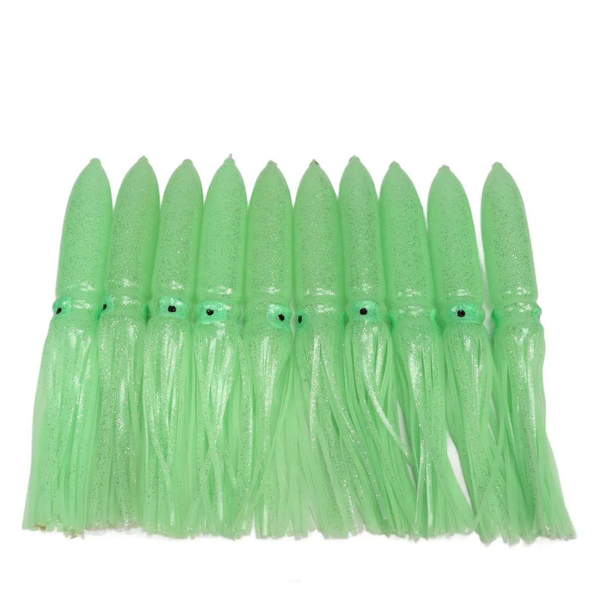 da 10 pezzi Attito di calamari, gonfie di calamari in silicone esche da pesca con gancio, esca da pesca di calamari luminosi luminosi per pesce
