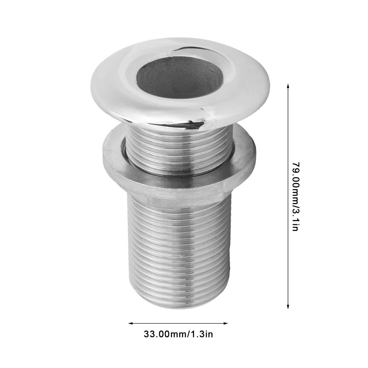 Tissting Accessorio per casco diritto marino 2 pezzi 1in 79mm - Connettore di scarico in acciaio inox 316 per barche e yacht, facile installazione e resistenza alla corrosione