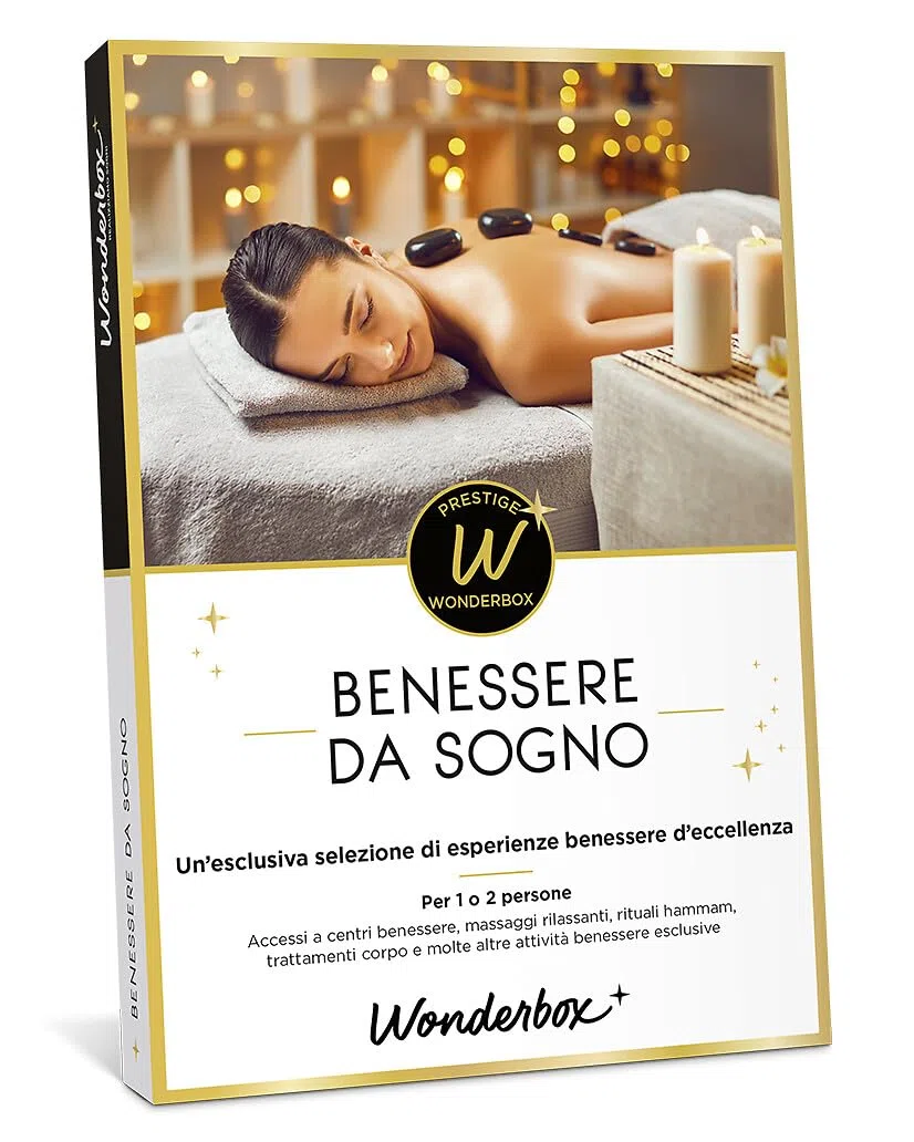 Wonderbox - Cofanetto Regalo - Benessere da Sogno - per 1 o 2 Persone | 1 attività benessere d'eccellenza - Centri benessere, massaggi rilassanti, rituali hammam, trattamenti corpo esclusive