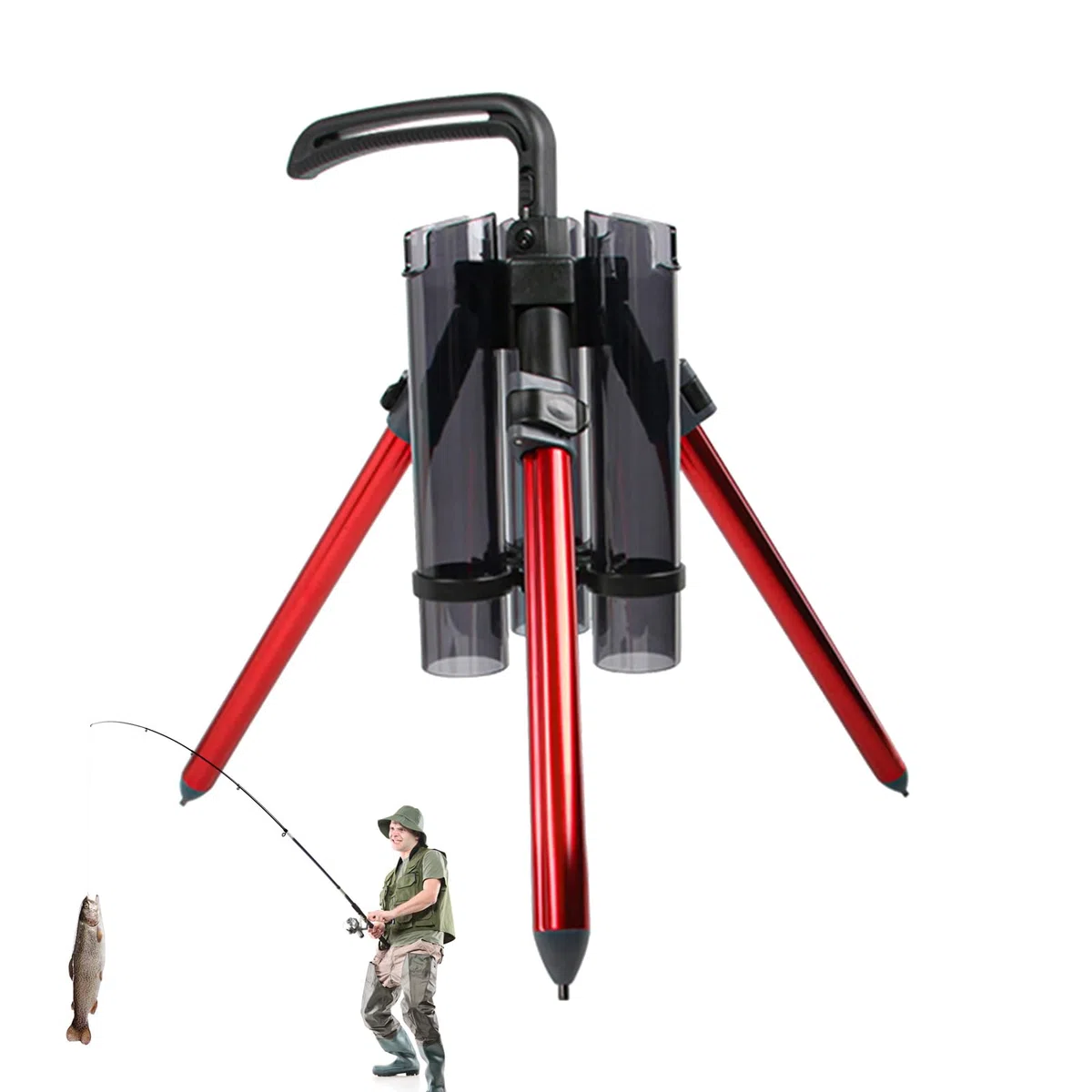 Porta canna da in piedi,per supporto per canna da per treppiede per da | addensata pieghevole portatile, organizer per canne per yacht marittimi, barche, 3 canne da