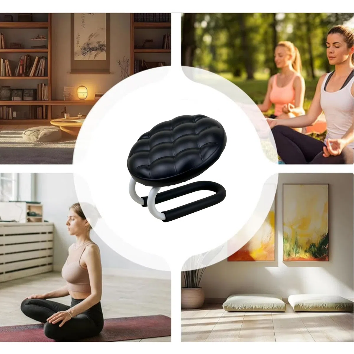 Generico Panca Da Meditazione Cuscino Inginocchiatoio Portatile | Sgabello Giapponese Da Meditazione Inginocchiatoio Per Adulti Donne Principianti Anziani Casa Yoga Relax Zen Mindfulness