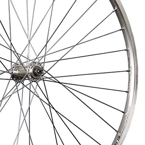 Ruota anteriore per bicicletta da 28 pollici con cerchio a doppia parete 622-19 a sgancio rapido, argento