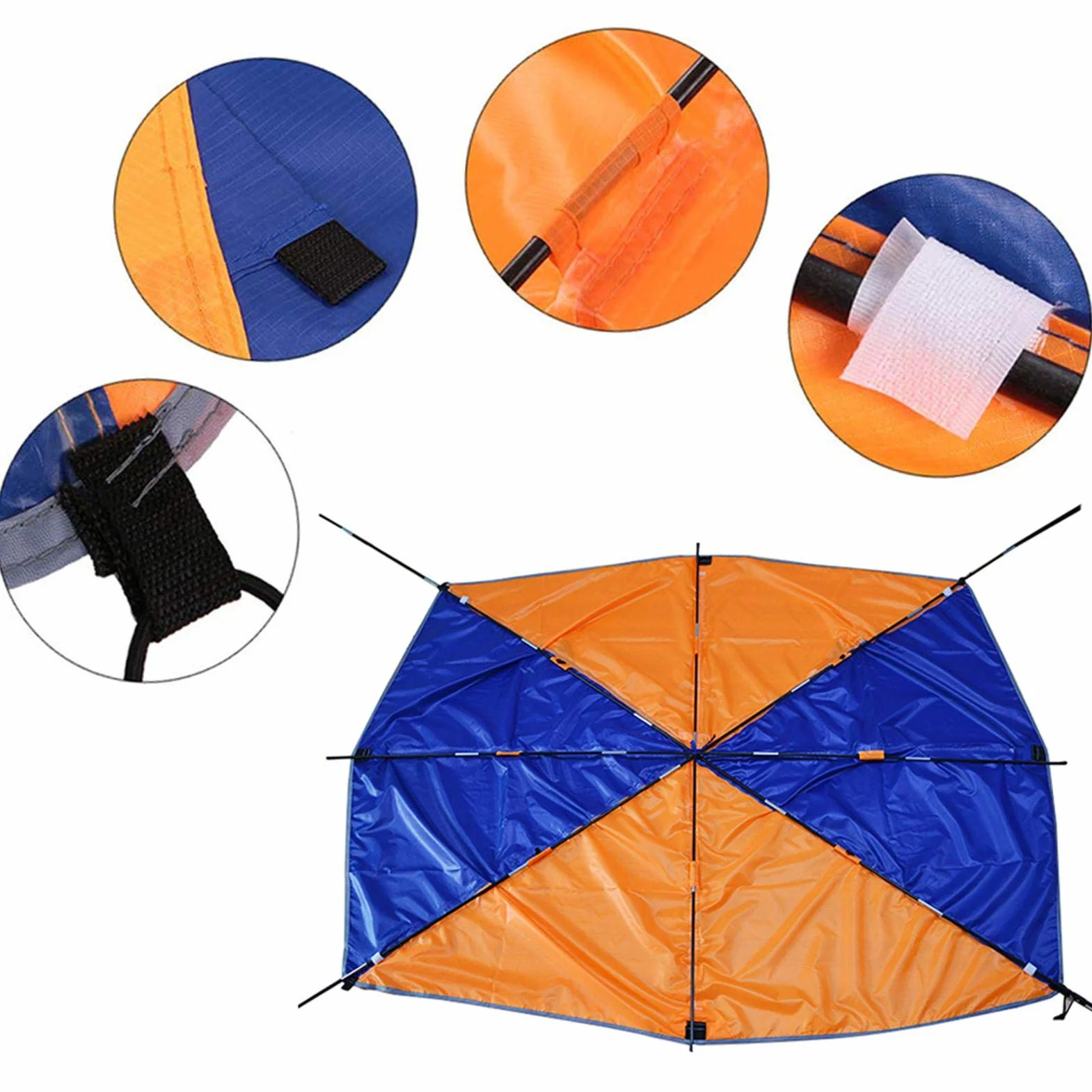 Tenda a baldacchino pieghevole per canoni da 4 a 5 persone, canotto da 4 a 5 persone, canopy, tendone parasole per attività sportive acquatiche