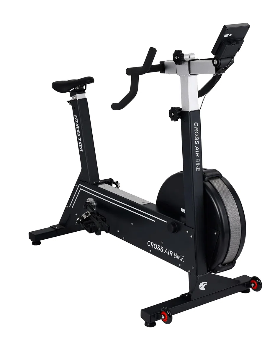 Air Bike Cross Trainer con Resistenza ad Aria e 10 Livelli | Assault Bike Home Gym con Display Bluetooth, Cardio Total Body fino a 300 kg
