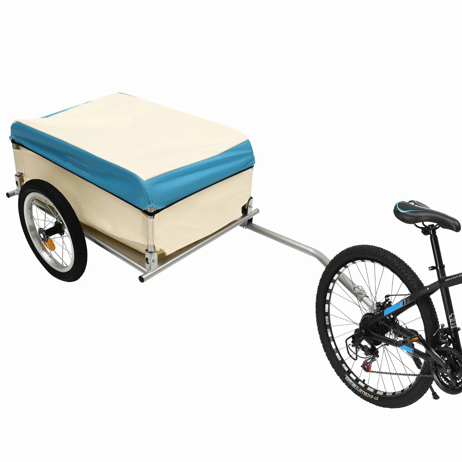 Rimorchio per bicicletta, rimorchio per bicicletta, portata 50 kg, pieghevole, per mountain bike da 24 pollici/26 pollici
