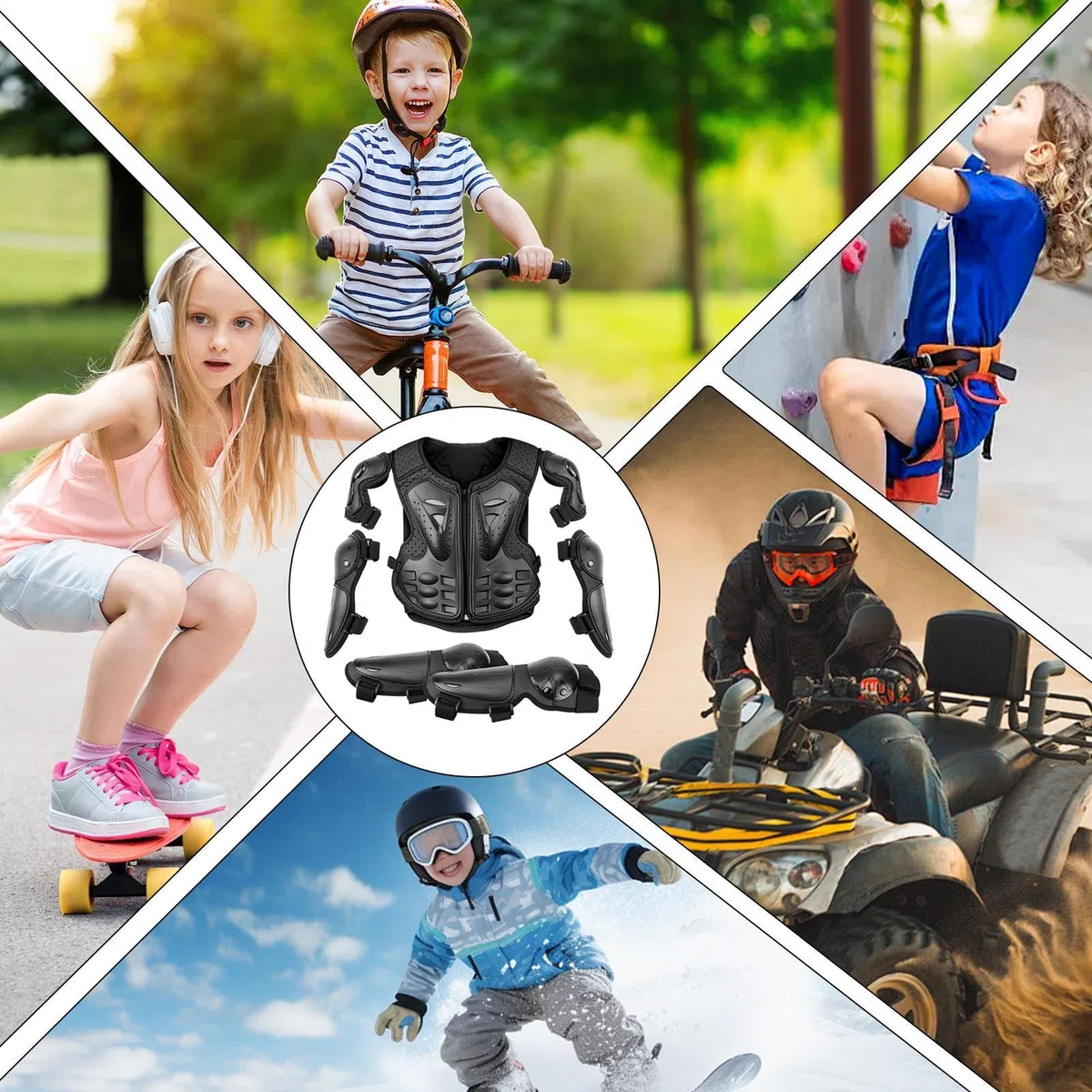Attrezzatura da moto per bambini, protezione del petto da motociclismo, per bambini, per motocross, per bambini