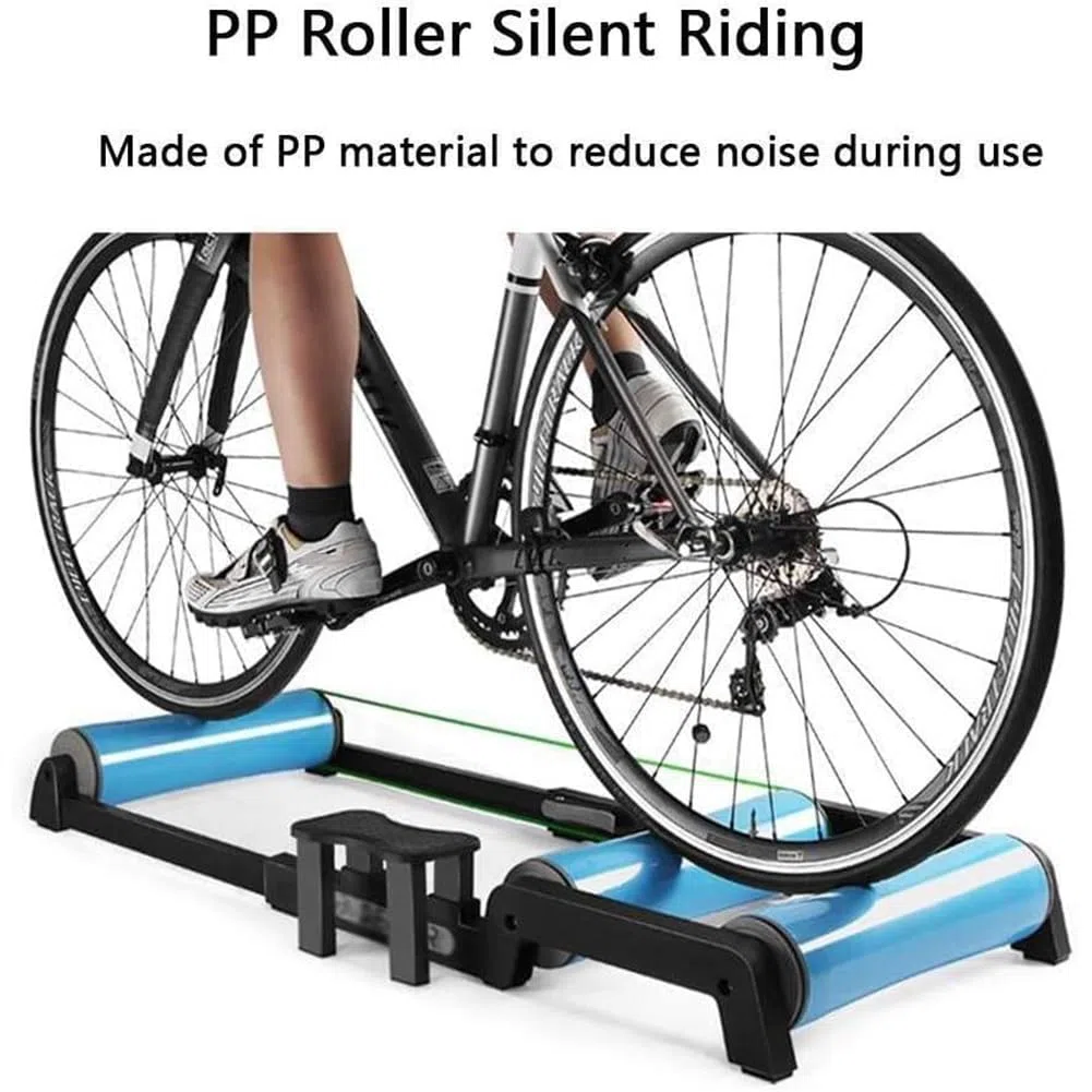 Rullo per Bici, Bicicletta da Interno Blu per Ciclismo, Rullo per Bici per Allenamento Professionale, rulli per Bici Pieghevoli, Attrezzi per Allenamento Fitness per MTB da 24"-29"