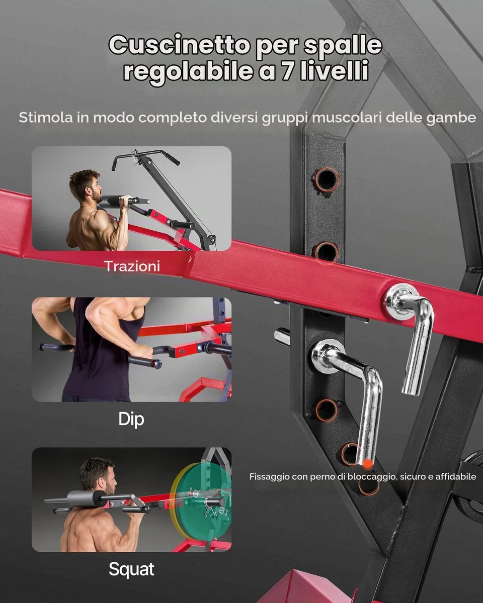 VEVOR Attrezzatura per il Fitness Domestico Corner Leverage Gym con Sistema LAT Low Row con Rapporto 2:1, Attrezzatura per l'Allenamento della Forza, per Allenamento Regolabile per Tutto il Corpo