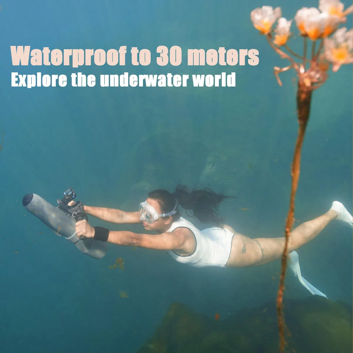 Scooter Subacqueo, Booster per Nuoto Subacqueo, Set di Propulsori Subacquei Senza Spazzole da 130 Minuti, Scooter Elettrico Subacqueo da 3-8 Km/H, per Piscina per Sport Acquatici,500W-10000mAh