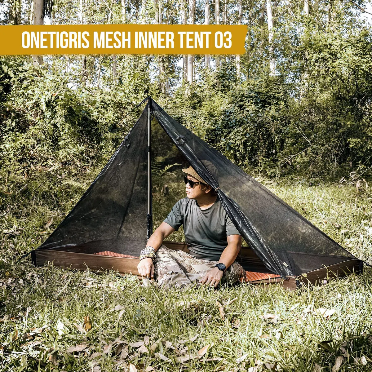 OneTigris Tenda interna per 1 persona, ultraleggera, in rete, per campeggio, attività all'aperto, escursionismo
