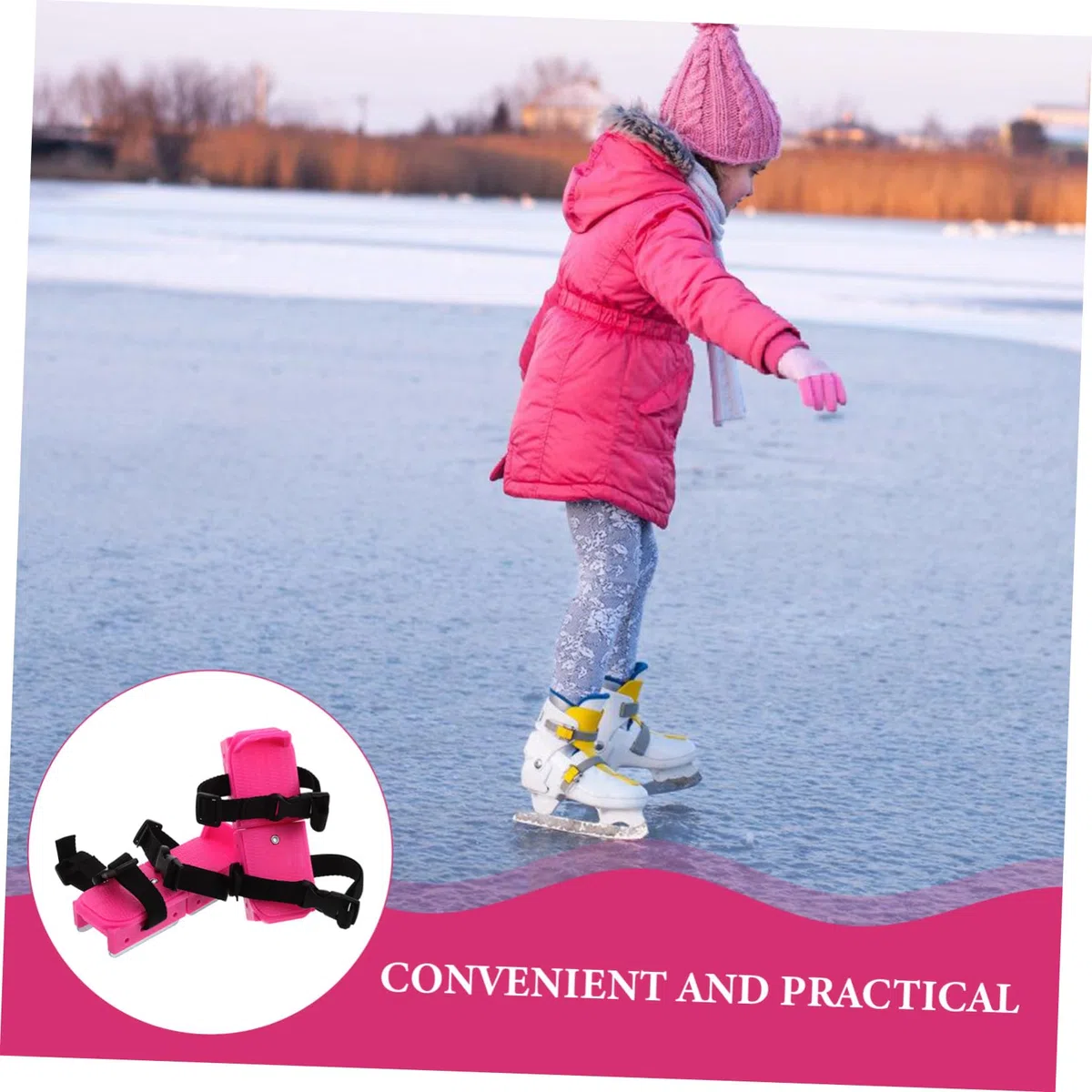 TOYANDONA Mini Scarpe da Skate Regolabili per Bambini, Pattini da Ghiaccio Protezione, Set per attività Invernali all’Aperto, Comfort Ottimizzato per Ragazze e Ragazzi