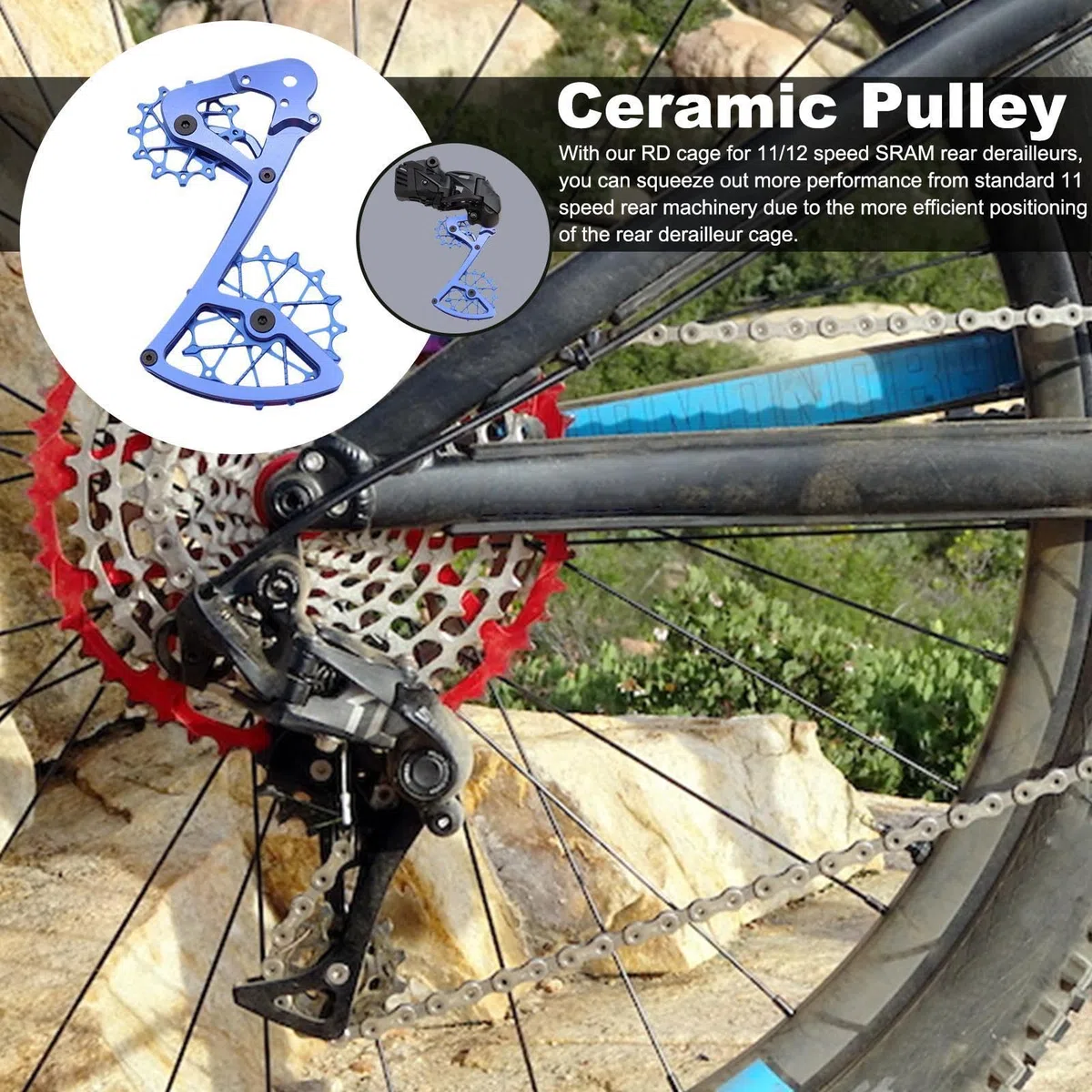 Kit Pulegge Deragliatore Posteriore Ricambio Deragliatore | Piastra guida Rullo Puleggia Guida per Sostituzione Meccanismo di Cambio Compatibile con Bicicletta da Ciclismo 11 e 12