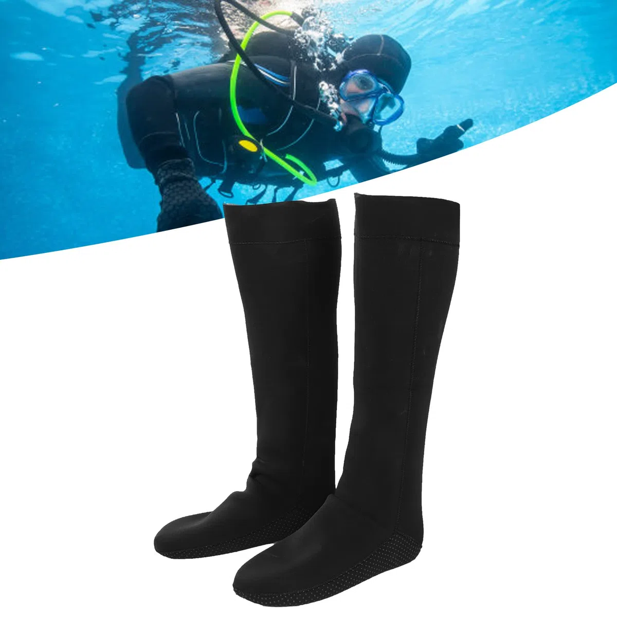 RiToEasysports Calzini da immersione lunghi 3 mm, in neoprene, ad asciugatura rapida, per immersioni subacquee, per donne e uomini