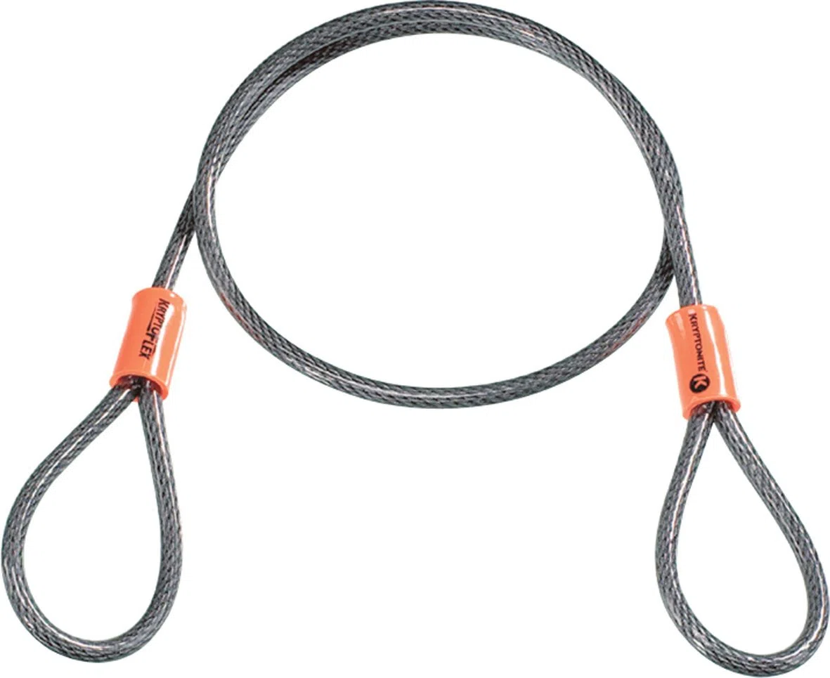 Kryptonite 002154 New-U - New York Lock Standard - Antifurto per bici (10,2 cm X 20,3 cm), Giallo, 1pz. & KryptoFlex, Catena antifurto, Arancione, Lunghezza: 76 cm, Spessore: 5 mm