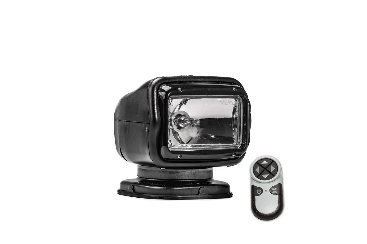 Golight | GT Series Modello 2051GT Faretto alogeno, montaggio permanente, telecomando senza fili portatile, nero