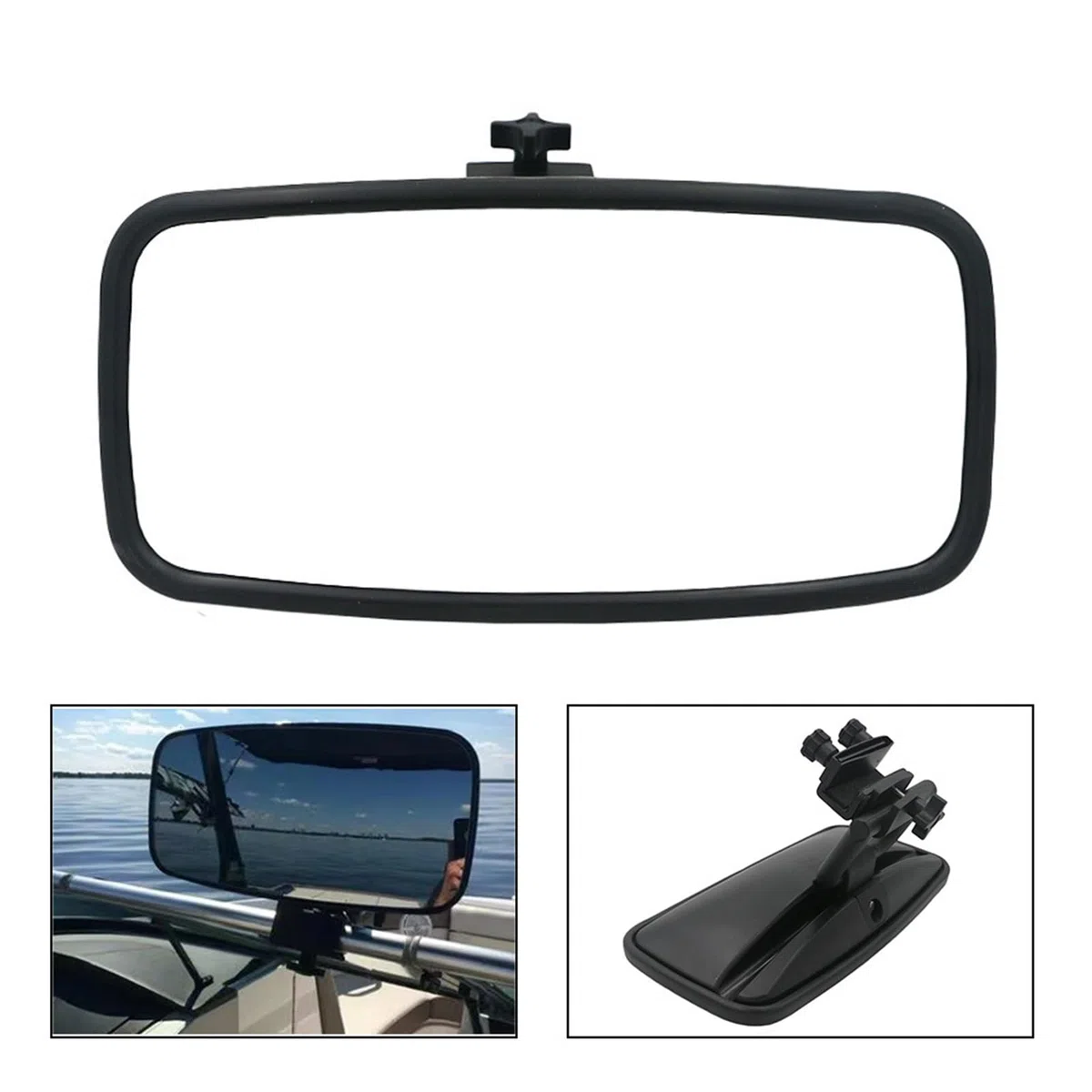 Specchietto retrovisore per sci nautico, 33 x 14,6 cm, grande versatile, specchio panoramico centrale, ampio angolo per sci nautico, per yacht, barche a motore, kayak