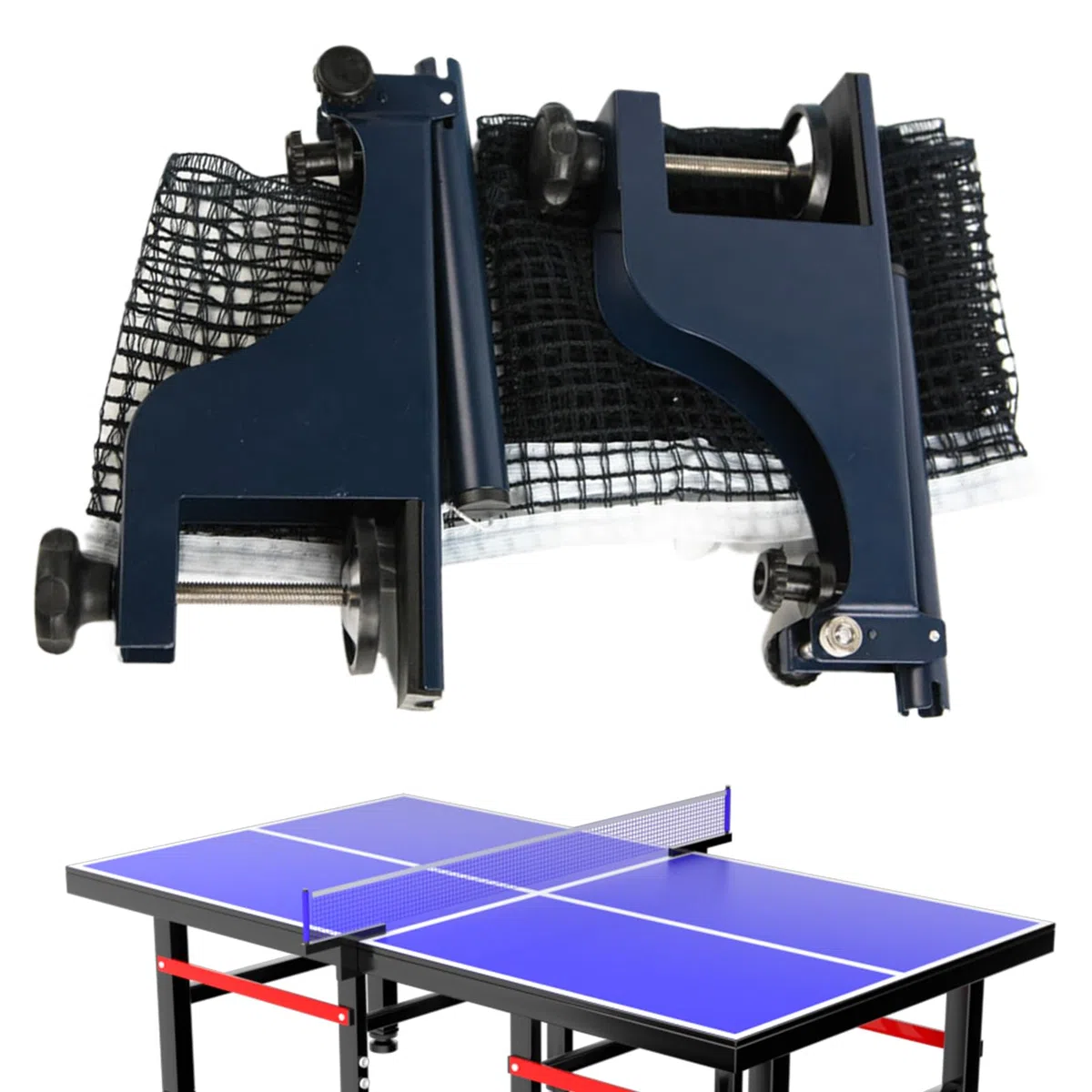 Rete da Pong con Morsetti con Morsetti Regolabile Portatile | Ricambio per Tennistavolo per in Casa, Sala Giochi, Giardino, Cantina, Allenamento Sportivo