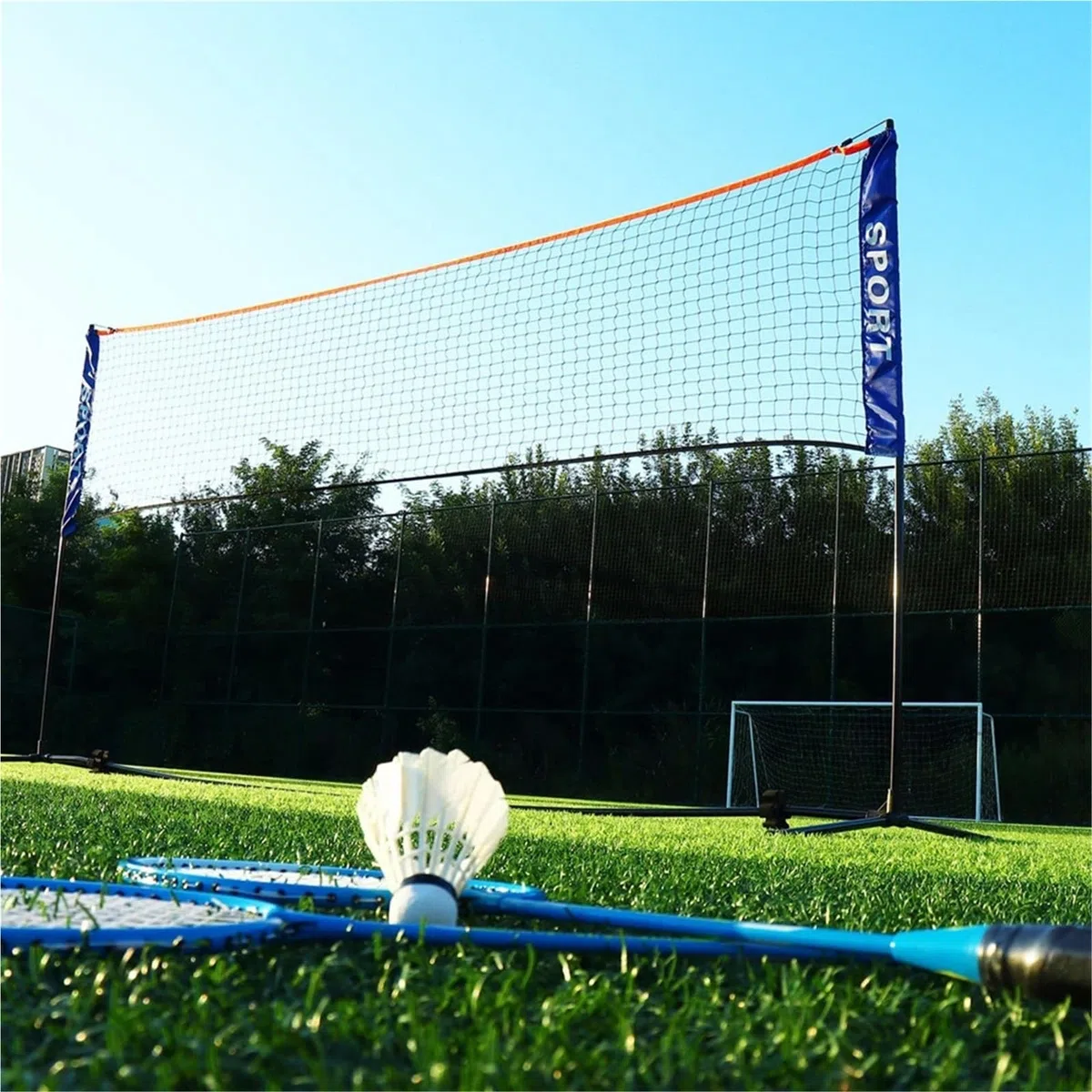Rete da Badminton Portatile Rete da Allenamento Semplice Rete da Tennis Rete da Esterno e Interno per Badminton, Tennis(5.1m)