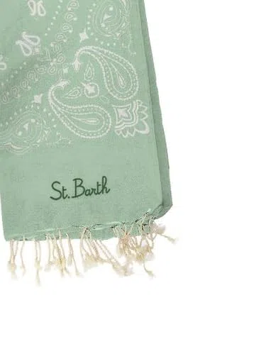 Saint Barth MC2 TELO MARE FOUTAS JACQUARD VERDE CHIARO