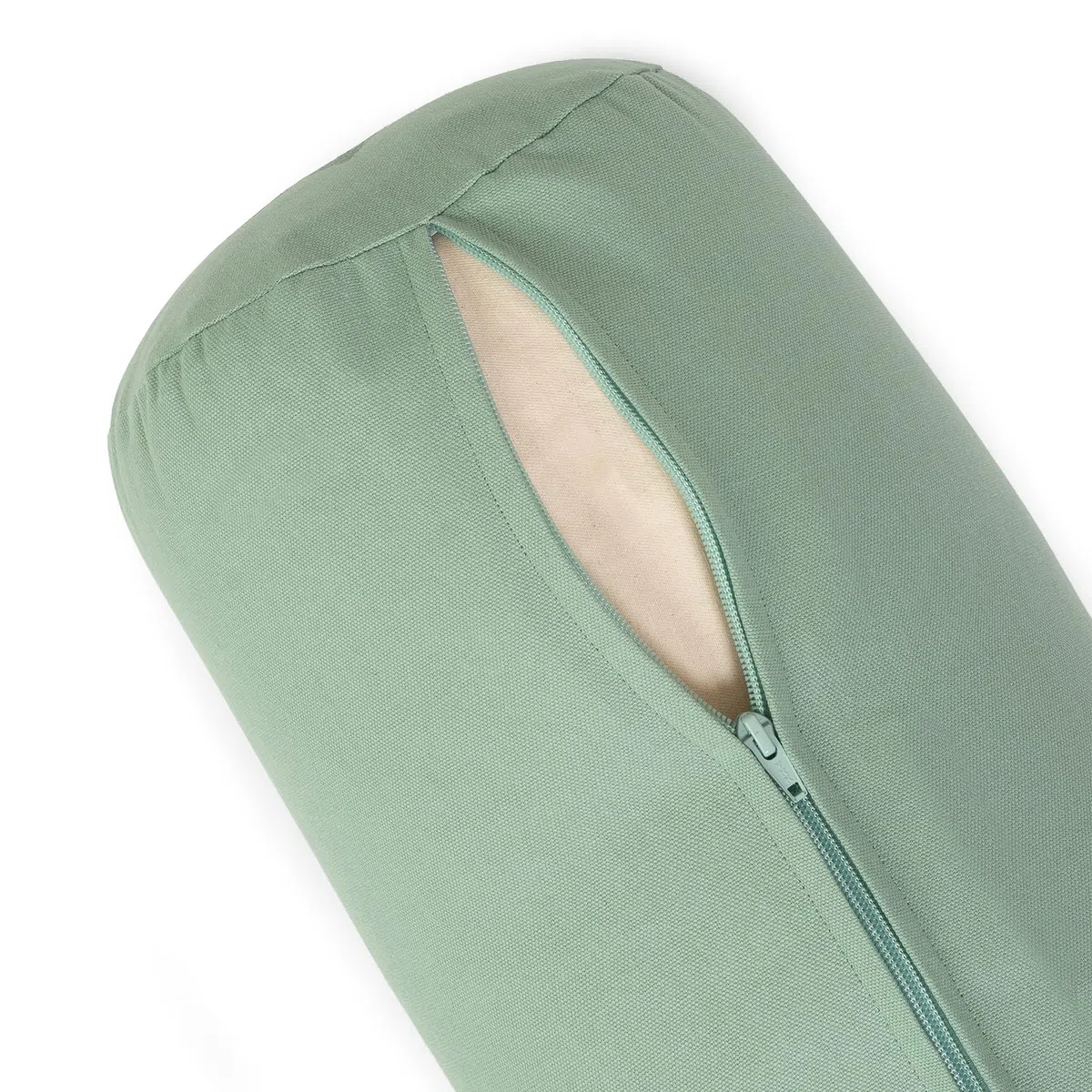 Yoga Studio Lotus - Cuscino in cotone con cerniera YKK, 23 x 61 cm, colore: grano saraceno biologico