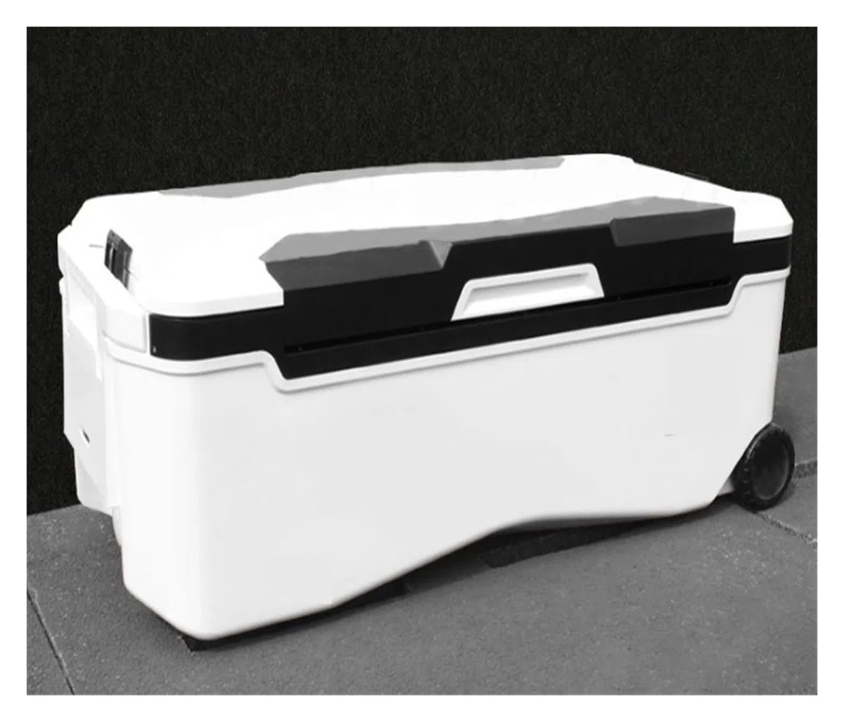 Scatola da Pesca 48L/66L/85L Super incubatrice per Pesca in Mare Scatola da Pesca Frigorifero Scatola da Esterno di Grande capacità con Ruote (85l Nero)
