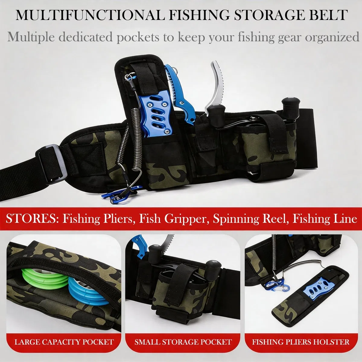 Cintura da Pesca Wading con Cinturino Regolabile in Vita | Borsa Impermeabile per Attrezzatura da Pesca per Kayak, Surf e Lancio, per Airsoft, Escursionismo