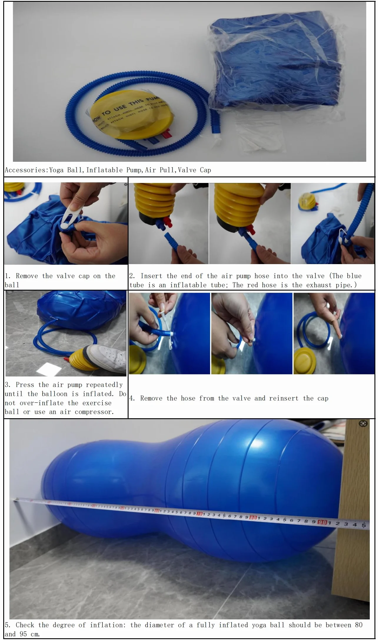Palla di Arachidi Palla per Esercizi,Palla per Yoga,Palla per Gravidanza,Terapia Fisica,Forza del Core,Fintness in Casa e in Palestra Include Pompa,Viola/Blu/Rosa