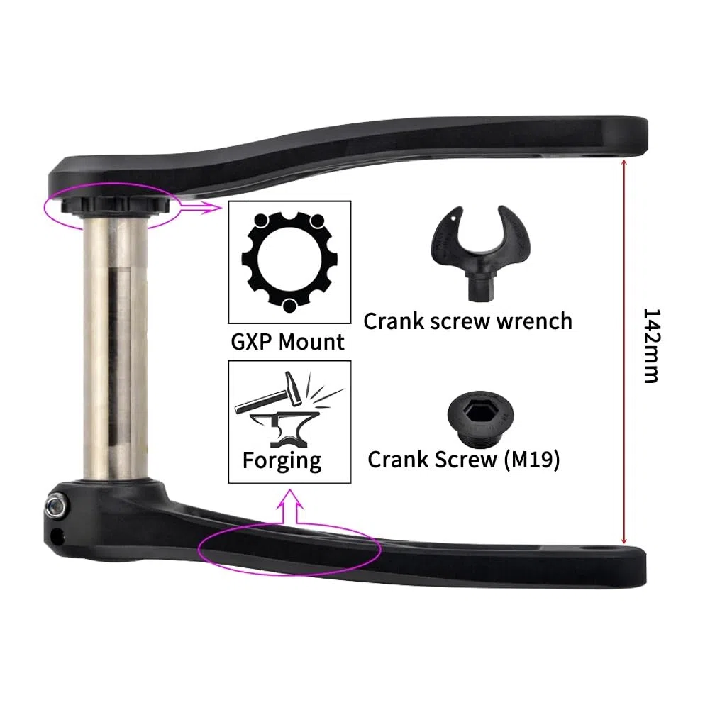 Guarnitura per Mountain Bike a velocità Singola 170/175 mm Guarniture 30/32/34/36/38T Corona a Denti Stretti e Larghi Set di pedivelle Integrate Cave con Movimento Centrale BSA Adatto a 9-12