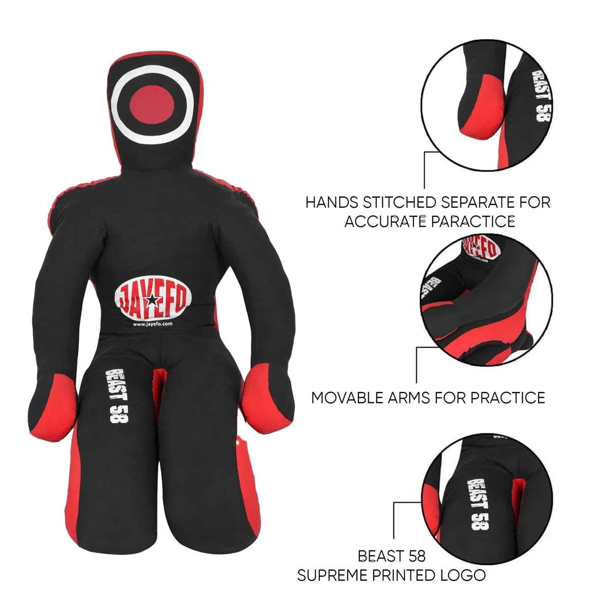 JAYEFO Beast 58 BJJ - Ciuccio brasiliano JIU Jitsu per wrestling, sottomissione, arti marziali miste, allenamento MMA, sacco da boxe, allenamento, karate, judo.