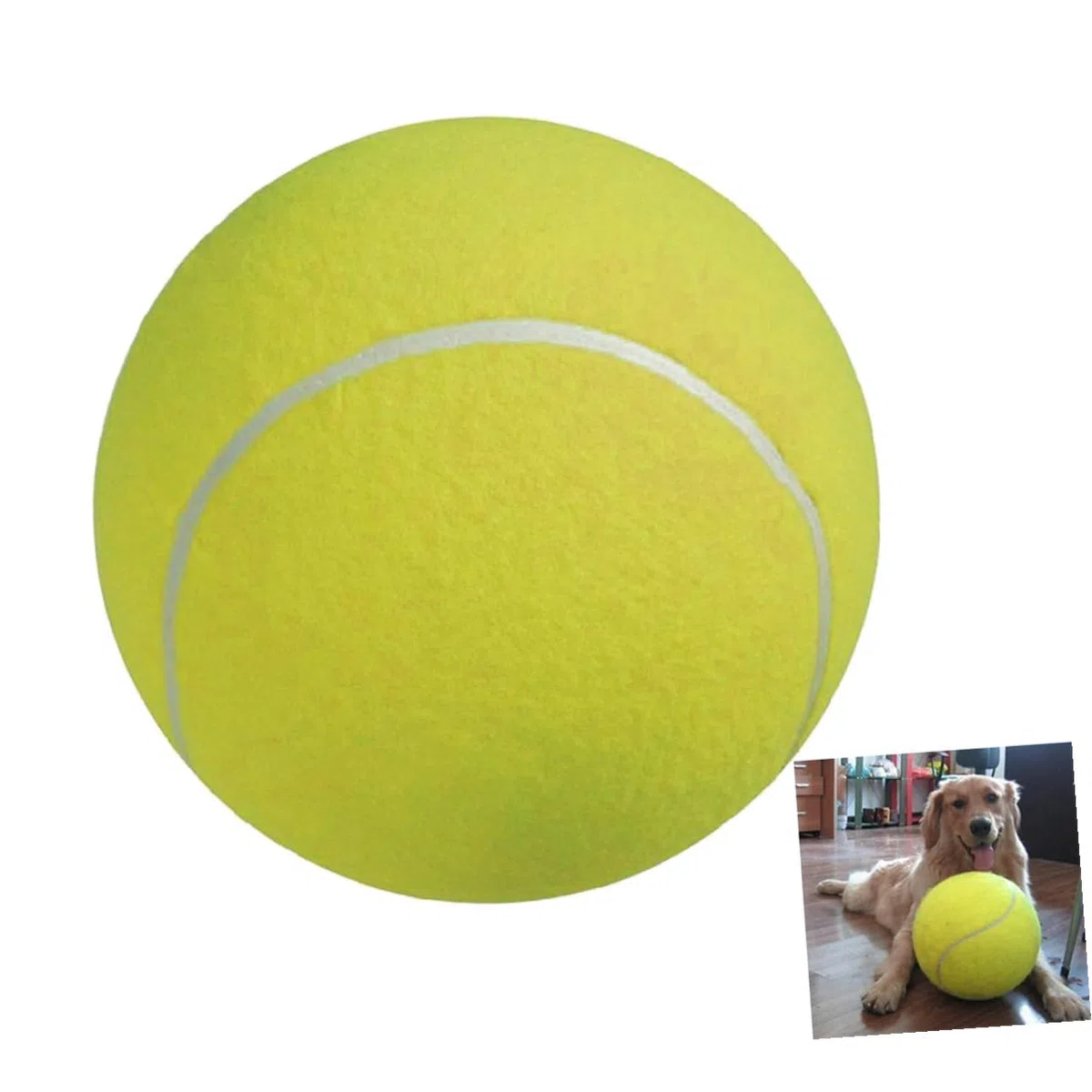2pezzi Palla da Tennis Gigante Gonfiabile in Gomma con Superficie in Flanella come Giocattolper Animali Domestici per Attività all Aperto