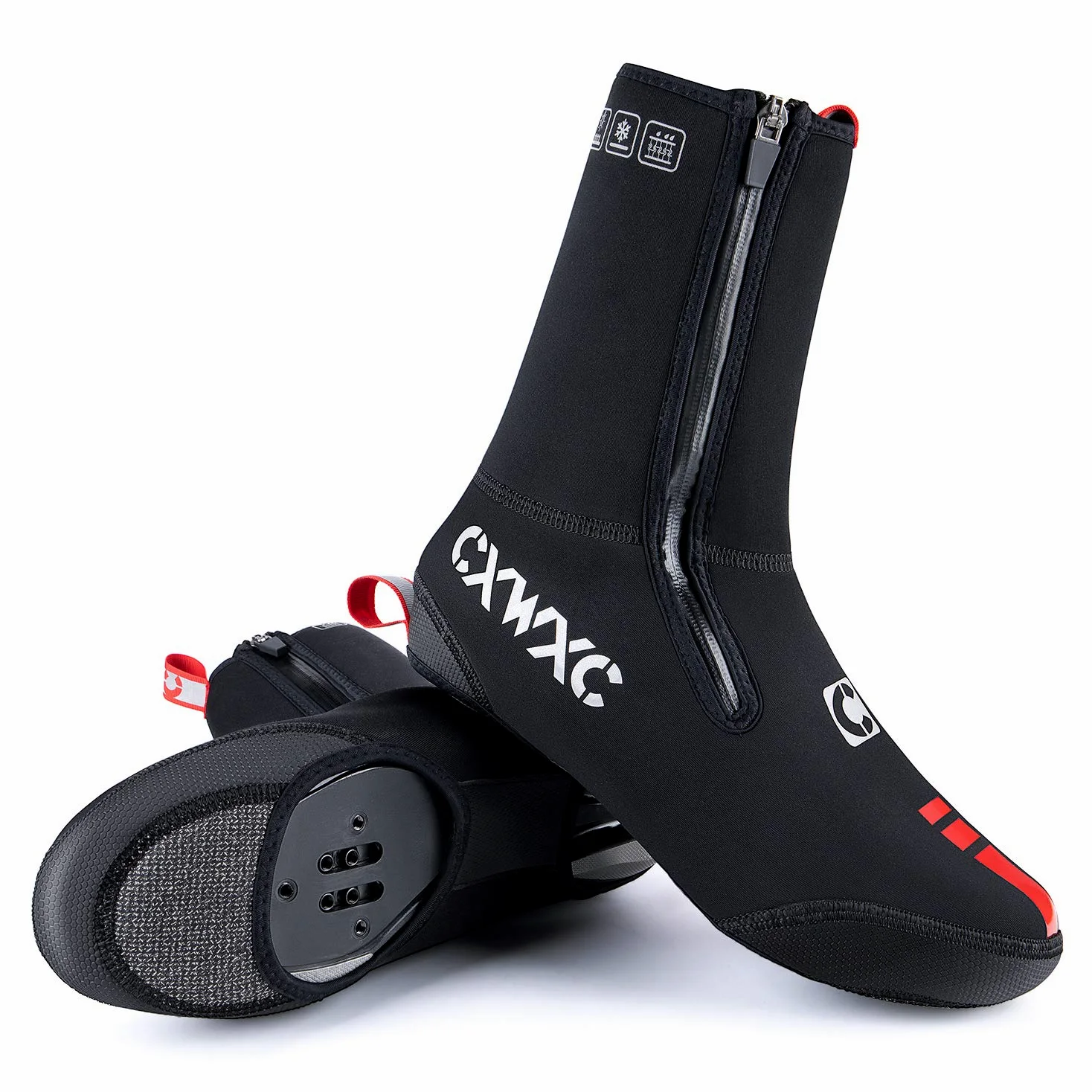 CXWXC Copriscarpe da Ciclismo in Neoprene, Impermeabili, Invernali, Termici, Caldi, per Uomo e Donna, Stivaletti da Mountain Bike