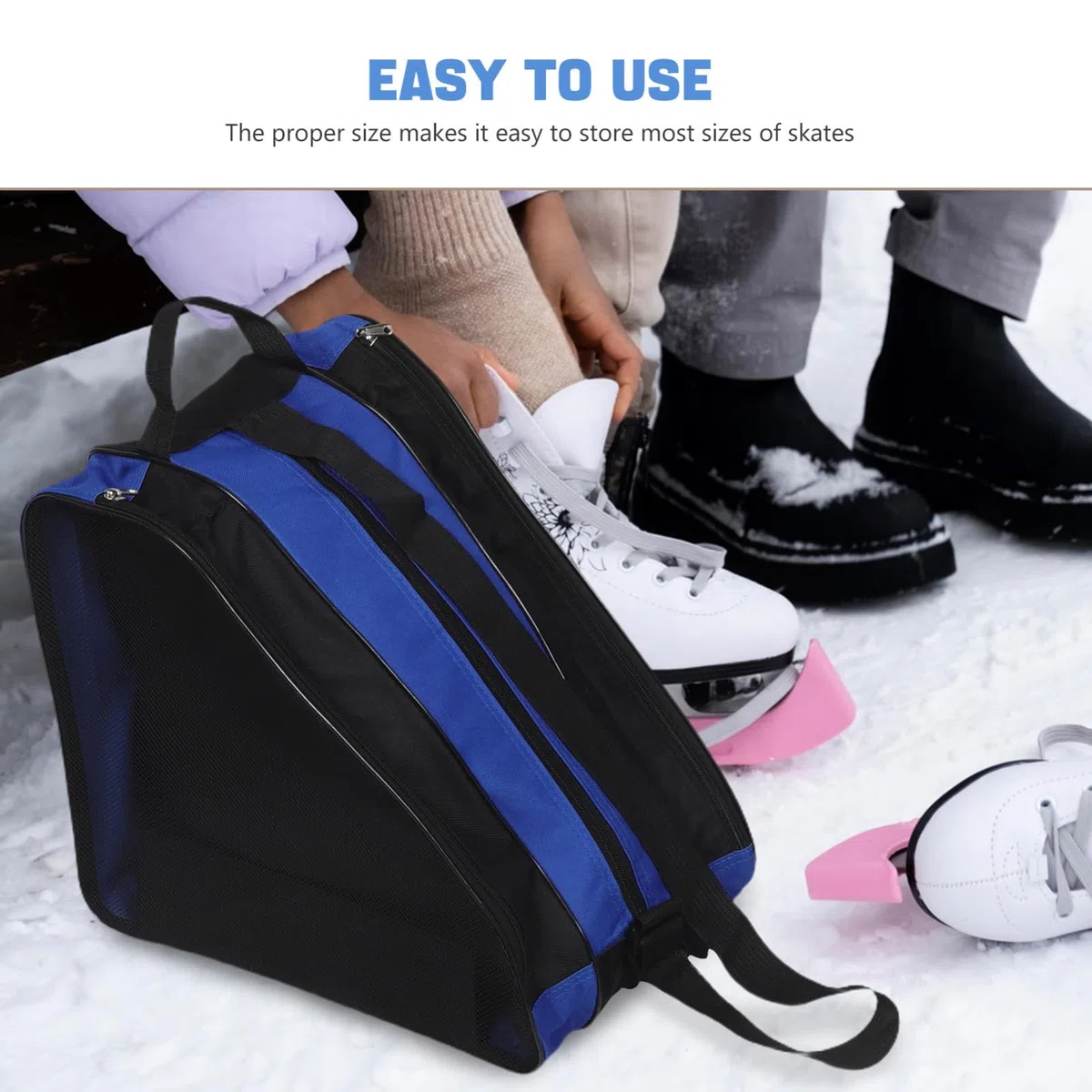 BESTonZON Borsa per Pattini a Rotelle 2 Pezzi, Grande Capienza | Tessuto Oxford Resistente alle Intemperie, Tracolla Regolabile e Scomparti Separati, per Bambine