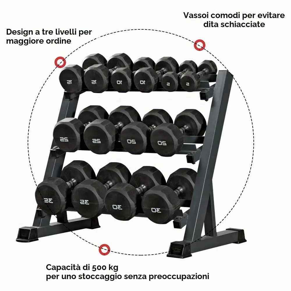 Zlinke Dumbell Rack Multilevel Weight Storage Organizer per Home Gym, peso rack per manubri, kettlebell, 1100LBS