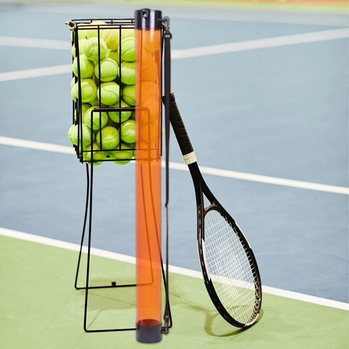 Tubo Raccolta Palline Tennis In Pc 94.5Cm | robusto, facile da usare, con cinghia, multiuso