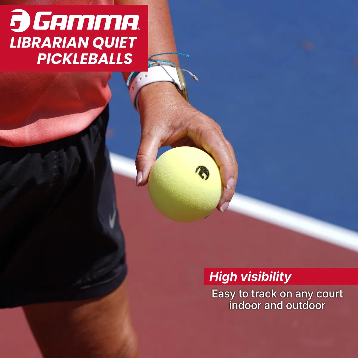GAMMA Librarian - Palline in schiuma per allenamento Pickleball con vero salto su tutte le superfici, certificate USAP, silenziose, adatte per parchi e abitazioni, per interni ed esterni