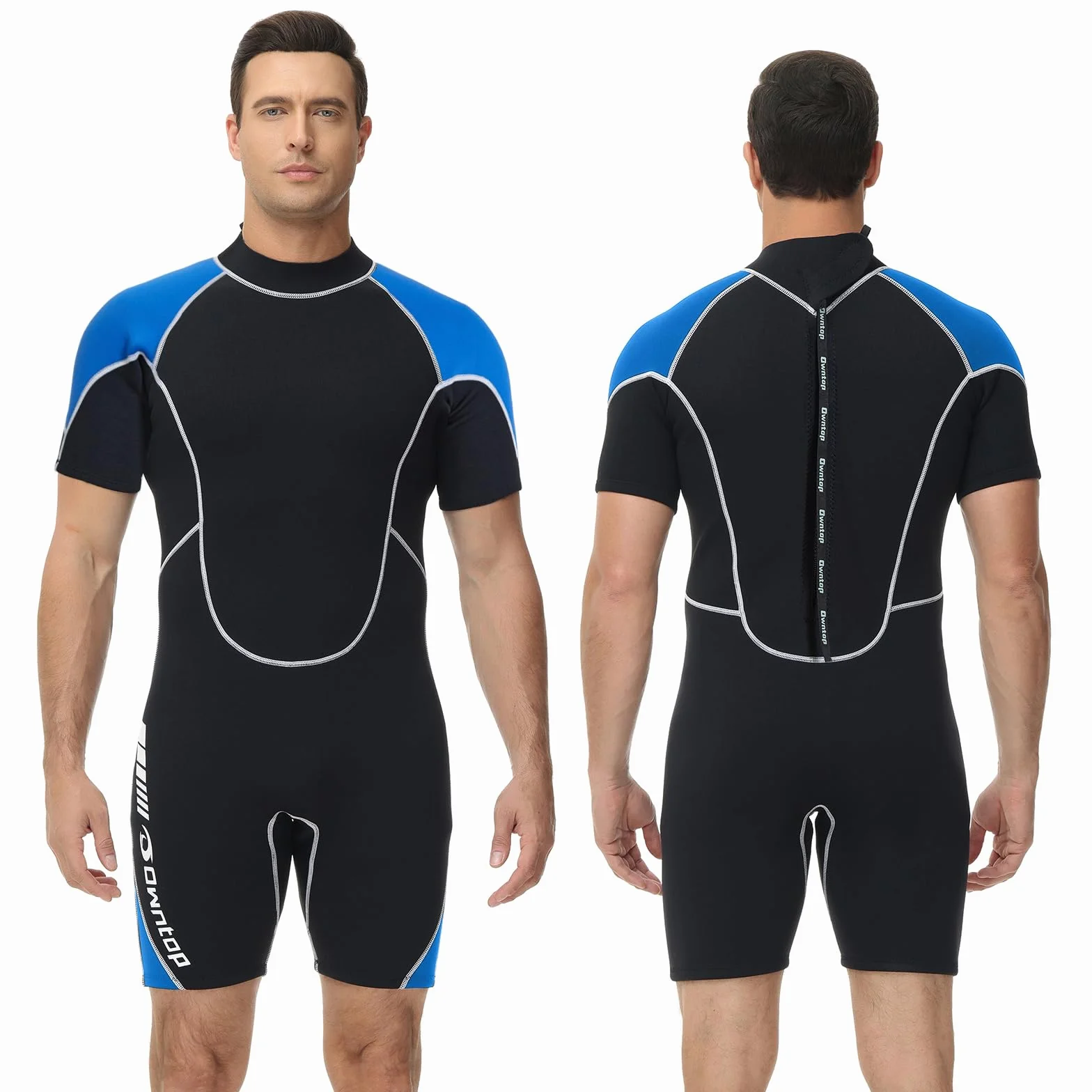 Owntop Shorty - Muta corta in neoprene, 1,5 mm, per immersioni, surf, a maniche corte, in neoprene, per sport acquatici