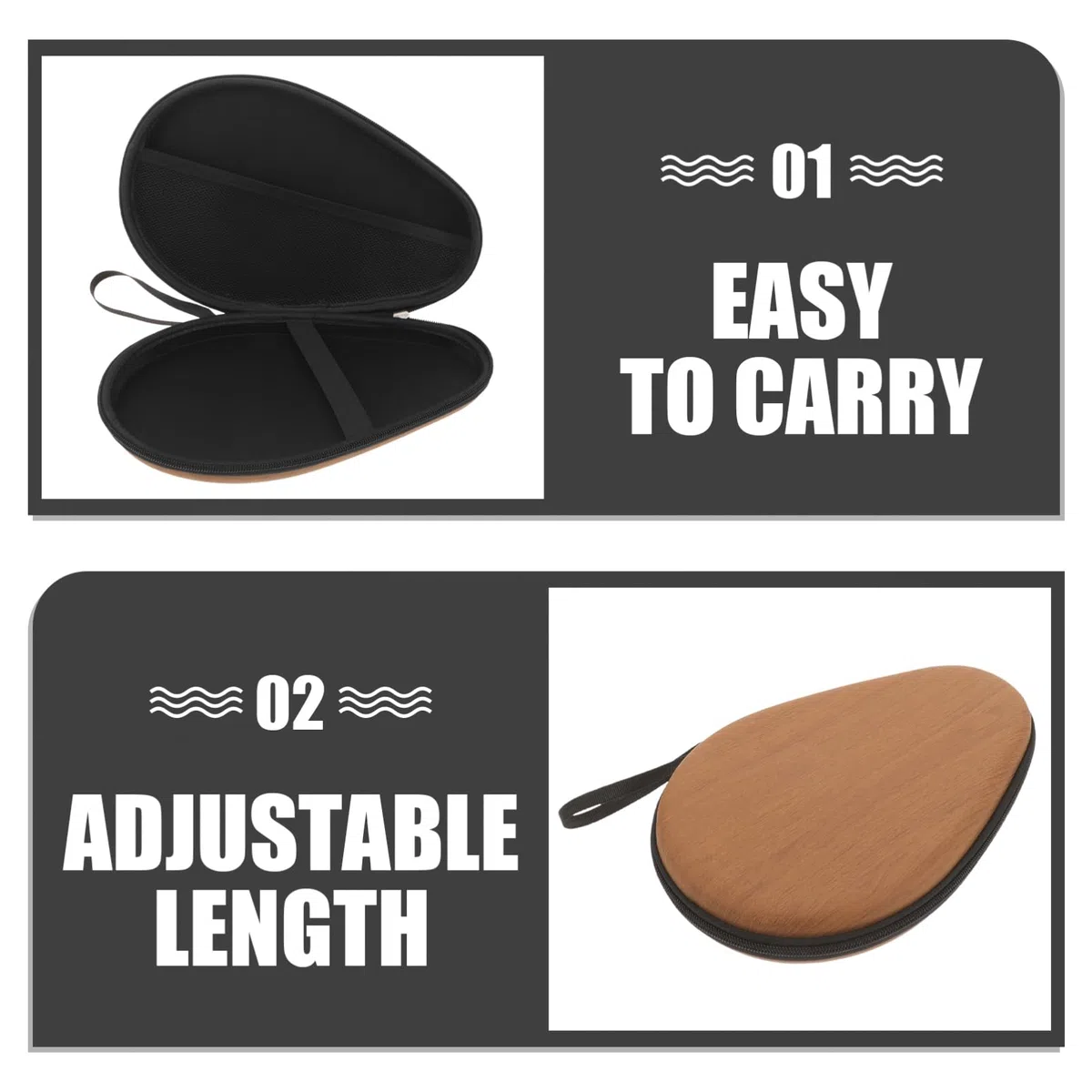 UPKOCH 2 per Racchette Pong Oxford Custodia Protettiva per Racchette e Palline Design Giocatori