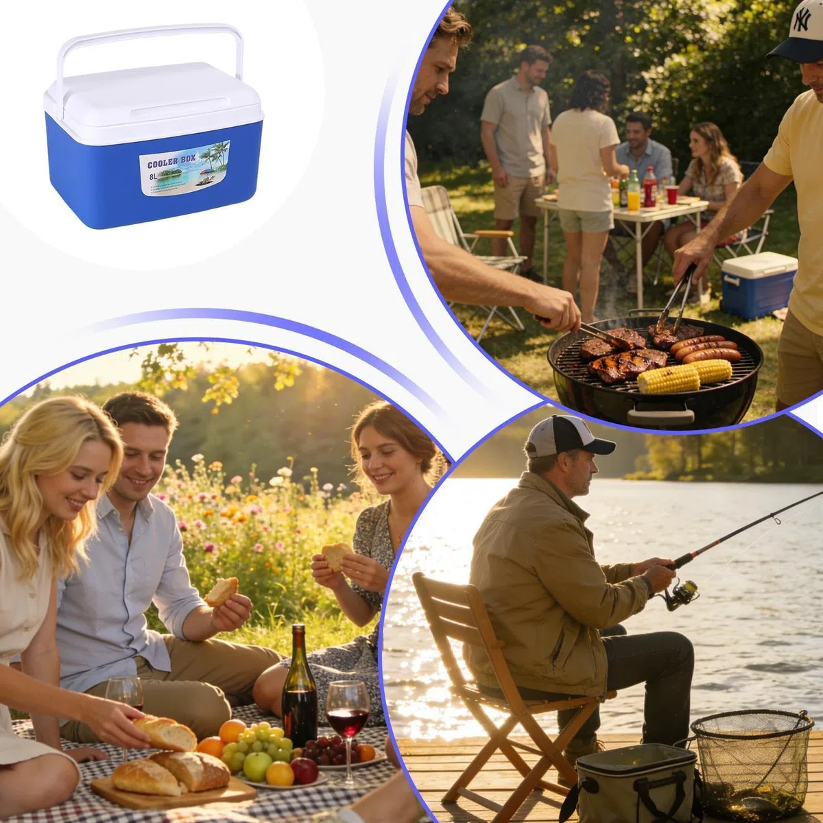 Générique Dispositivo di raffreddamento termico portatile | Contenitore impermeabile riutilizzabile e portatile | Accessori da campeggio per frigo - per pic-nic, viaggio pesca spiaggia lavoro