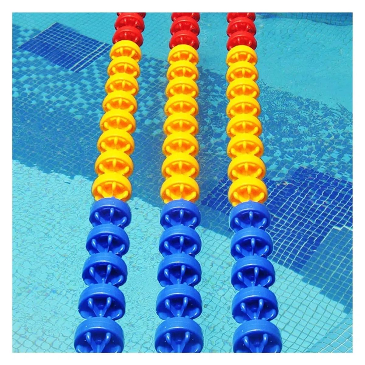 Sport-Thieme - Corda di separazione per piscine, guinzagli di sicurezza a forma esagonale, linea di separazione per estremità piatta della piscina, linee di separazione, galleggianti per interni e dr
