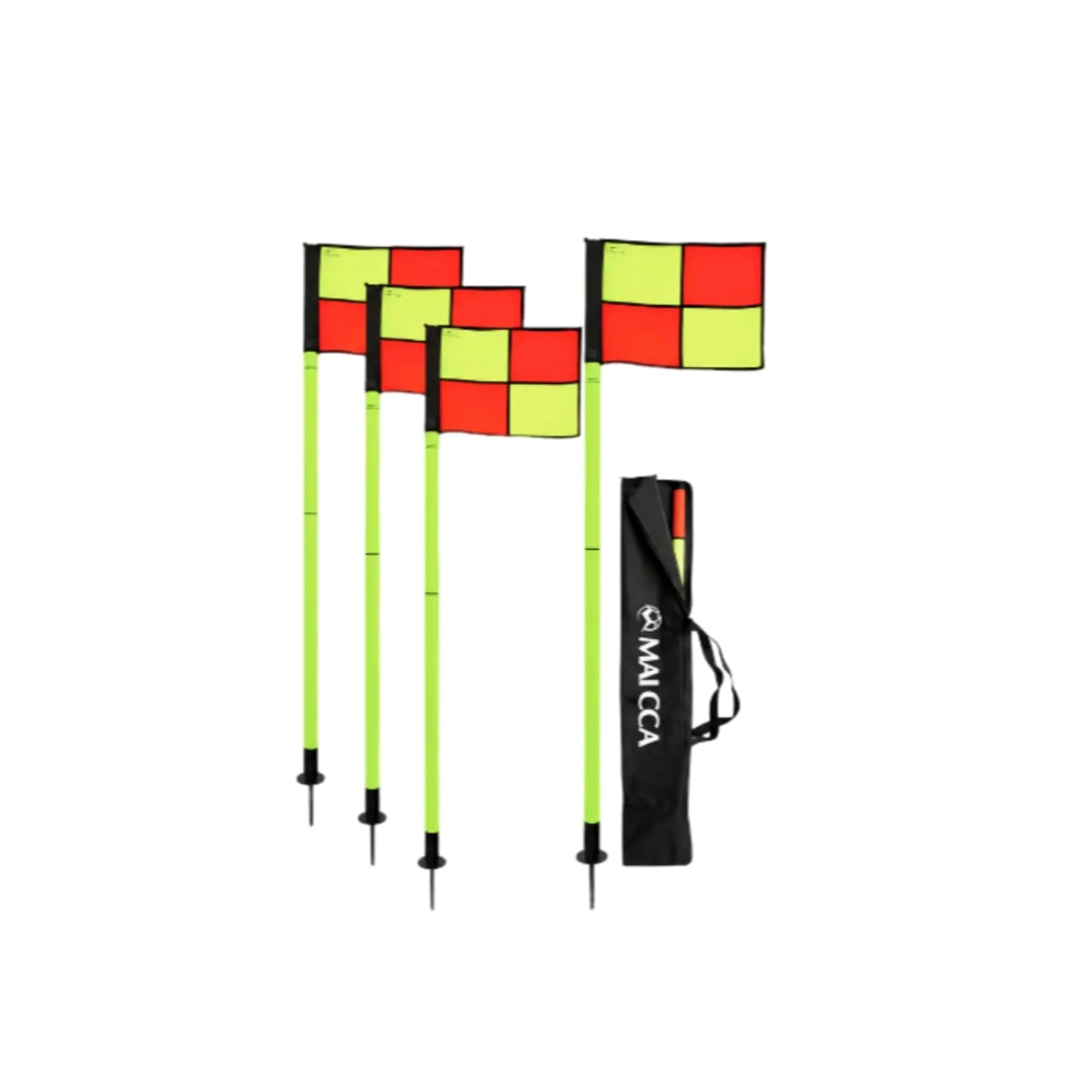 kowaku 4 Pezzi Kit Bandierine per il Calcio Picchetto Portatile Bandiera d’angolo con urevole Attrezzatura Sportiva per Allenatori