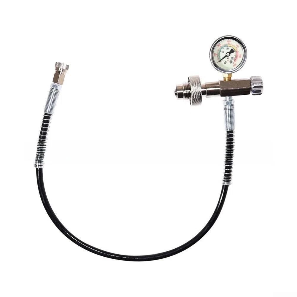 Alta pressione ARA Gauge 0-6000psi doppia scala | Per metallo pesante, gamma 0-6000psi, tubo ad alta pressione da 61 cm, doppia scala psi/bar, quadrante trasparente da 46 mm