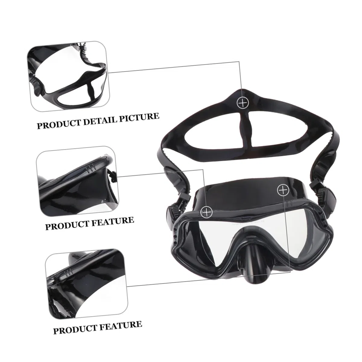 WOONEKY maschera subacquea e da uomo per uomo coperture per il viso da uomo abito da uomo snorkeling maschera subaquea maschere da snorkeling Black