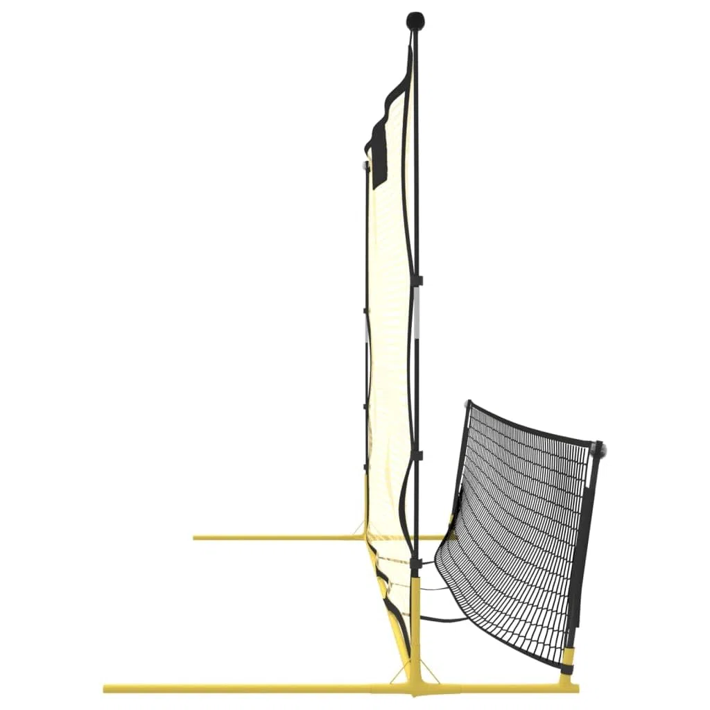Rete da Rimbalzo per Calcio in Poliestere, Nera e Gialla, per Uso Esterno, Resistente ai Raggi UV e all'Acqua, Portatile con Borsa per Il Trasporto, Facile da Montare, 183x85x120 cm