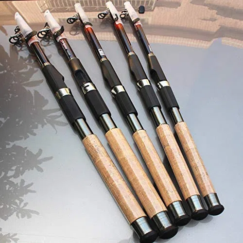 Carbon telescopiche Canne da Pesca Spinning 2.1M 2.7m Canna da Pesca di filatura Rod Sea Fishing Tackle Feeder Canna da Pesca (Size : 2.4 m)