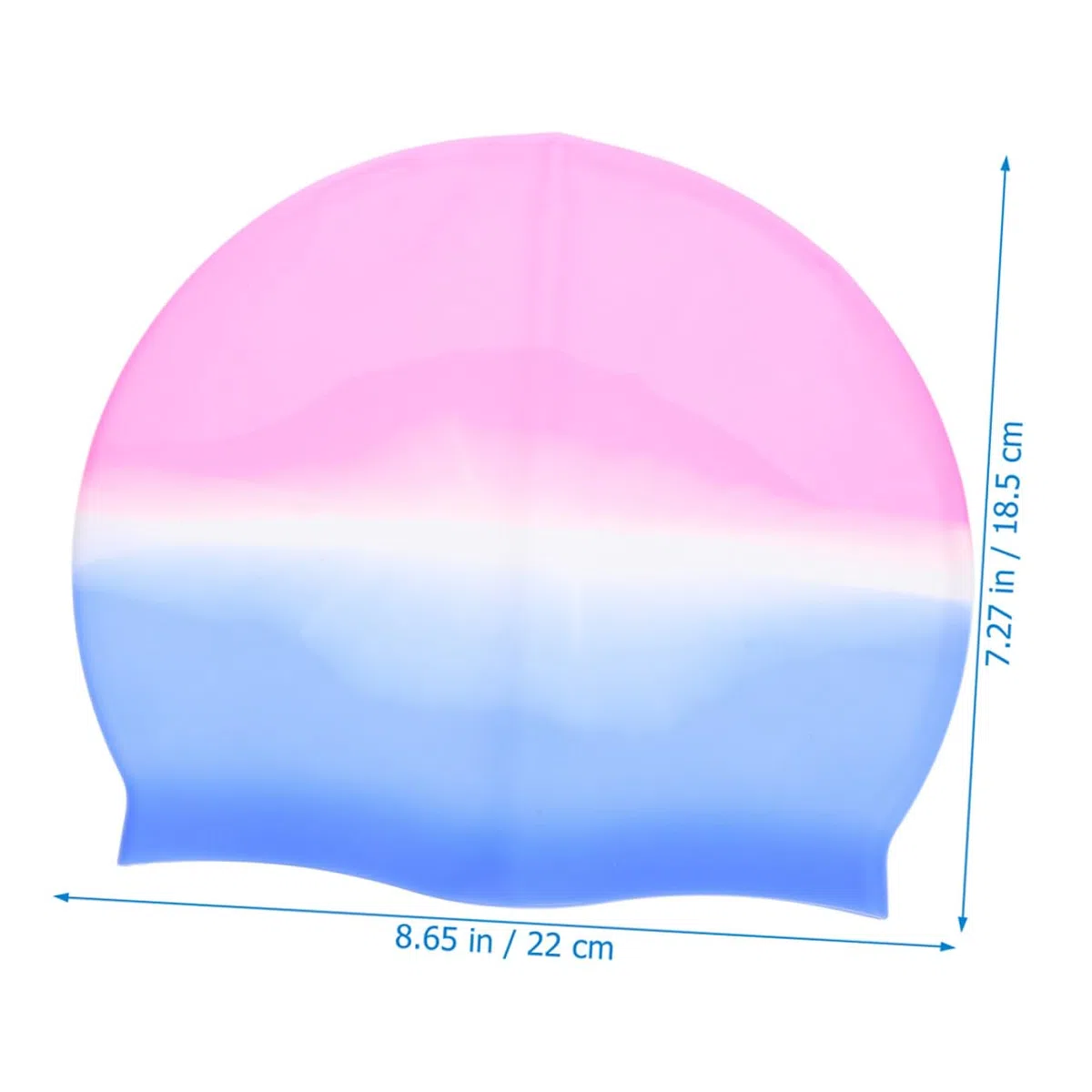 HANABASS 10 Cuffia in Silicone Elasticizzata per Donne Cappello Piscina Antiscivolo Copricapo per Lunghi e Rosa e Blu Sfumato