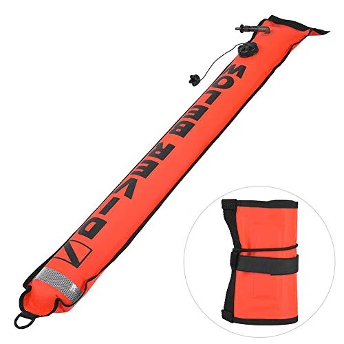 Tbest 6FT Indicatore di Superficie per Immersione con Fascia Riflettente ad Alta visibilità Scuba Diving Gonfiabile Segnale di Superficie SMB Accessorio per Boa Attrezzatura(Rosso)