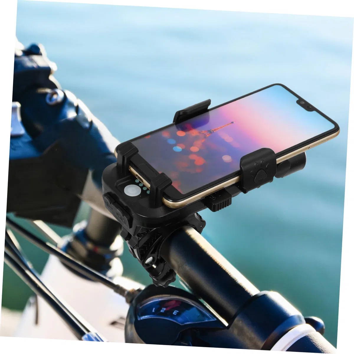 ifundom 4000mah Luce Posteriore per Bici Luci LED per Bicicletta Supporto per Telefono Clacson Batteria Ricaricabile Tramite USB per Guida Notturna in Mountain Bike