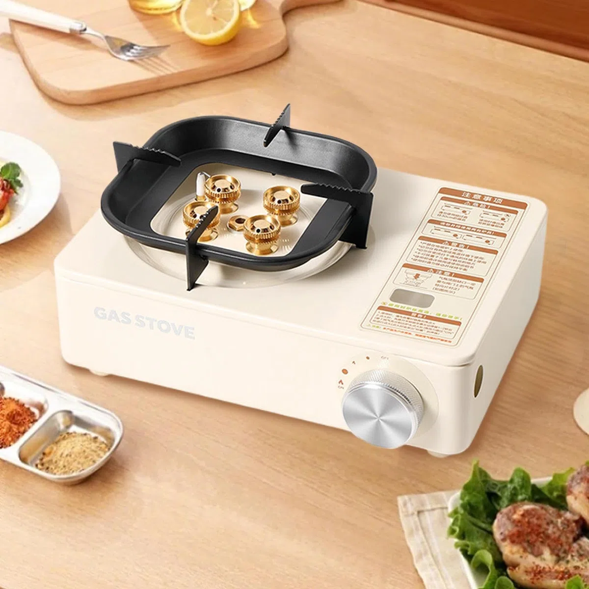Fornello da campeggio, utensile da cucina con valigetta per il trasporto, fornello da cucina, adatto per viaggi, picnic, backpacking, escursioni, alpinismo, barbecue, tailgating e feste barbecue