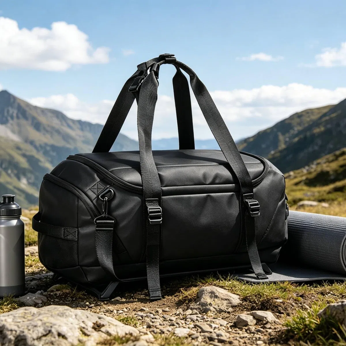 Qianly Zaino Sportivo Impermeabile Grande Capacità Borsa da Viaggio Capiente Trasporto a Mano a Spalla Borsa da Allenamento Multifunzione per Uomini, Outdoor
